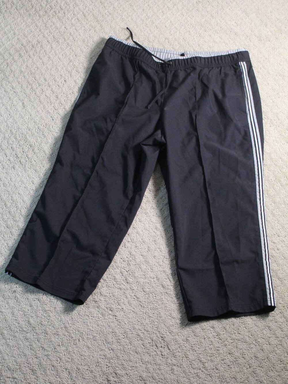 SB Active Size L Black Polyester Cropped Activewear Pants